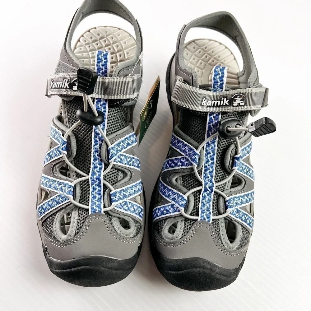 Kamik Sandals womens 10 Islander 2 Blue Grey Hook Loop Shoes Outdoors